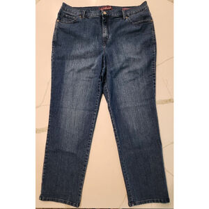 Gloria Vanderbilt Amanda Jeans 16W Plus High Rise Straight Stretch Blue Denim